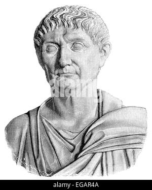 Diokletian oder Gaius Aurelius Valerius Diocletianus Augustus, 245-311, römischer Kaiser von 284 bis 305, Stockfoto