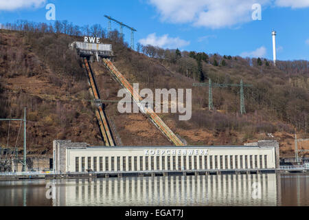 Pumpspeicher-Wasserkraft, Fluss Ruhr, "Hengstey See" Lake, Stockfoto