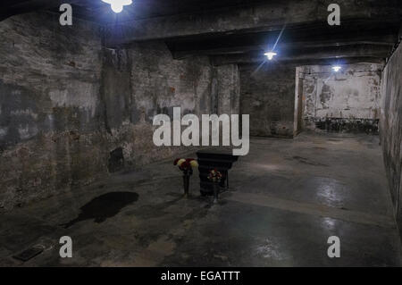 Gaskammer im KZ Auschwitz Stockfoto