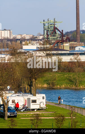 Fluss Ruhr bei Hattingen, Campingplatz Stockfoto