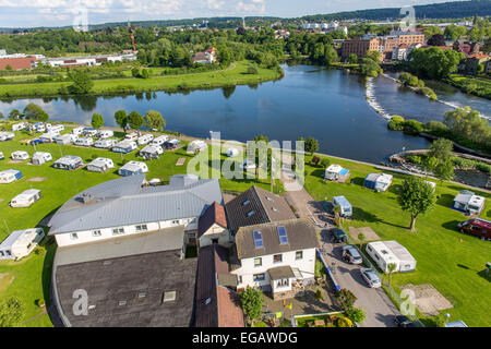 Fluss Ruhr bei Hattingen, Campingplatz Stockfoto