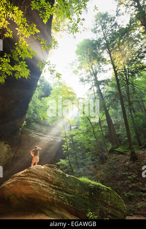 Ash-Höhle bei Hocking Hills State Park, Ohio, USA Stockfoto