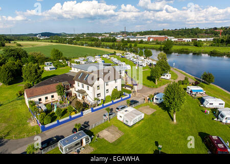 Fluss Ruhr bei Hattingen, Campingplatz Stockfoto