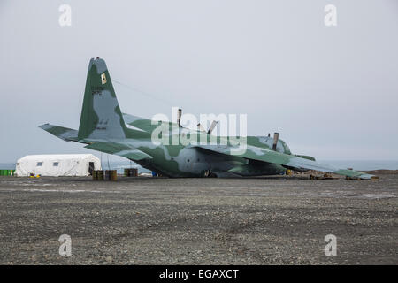 abgestürzten brasilianischen Luftwaffe Lockheed C-130 Hercules bei Frei Station, King George Island, Antarktis Stockfoto