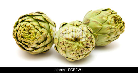 Artischocke isoliert auf weißem Hintergrund Stockfoto