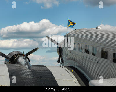 Original Junkers JU 52 der Deutschen Lufthansa Berlin-Stiftung, auch genannt "Tante Ju" ("Tante Ju"), erste Ganzmetall-Flugzeug. Stockfoto