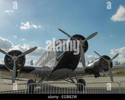 Original Junkers JU 52 der Deutschen Lufthansa Berlin-Stiftung, auch genannt "Tante Ju" ("Tante Ju"), erste Ganzmetall-Flugzeug. Stockfoto