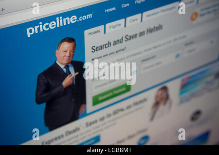 Priceline-Reise-Website ist auf Freitag, 20. Februar 2015 zu sehen.  Die Priceline Gruppe berichtet vierte Quartalsergebnis, die Erwartungen der Analysten, $ 452 Millionen von Jahren $ 378 Millionen verprügeln. Das Unternehmen kündigte auch Pläne, Rocketmiles, eine Hotel-Reservierung-Website für $ 20 Millionen zu kaufen. (© Richard B. Levine) Stockfoto