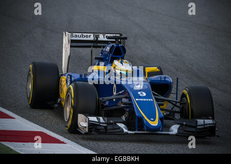 Barcelona, Katalonien, Spanien. 21. Februar 2015. MARCUS ERICSSON (SWE) treibt eine Sauber tagsüber 03 von Formel1 Vorsaisontests am Circuit de Barcelona Catalunya © Matthias Oesterle/ZUMA Wire/ZUMAPRESS.com/Alamy Live-Nachrichten Stockfoto
