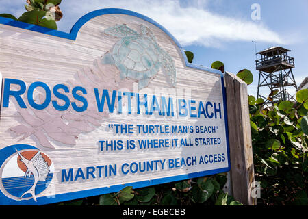 Stuart Florida, Hutchinson Barrier Island, Ross Witham Beach, Wasser im Atlantischen Ozean, Besucher reisen Reise touristischer Tourismus Wahrzeichen Kult Stockfoto