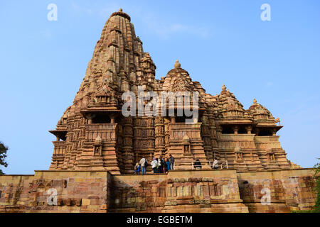 Kandariya Mahadeva Tempel Khajuraho Tempel Madhya Pradesh UNESCO World Heritage Site Indien Stockfoto
