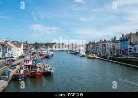 Eingang Weymouth Hafen in Dorset Stockfoto