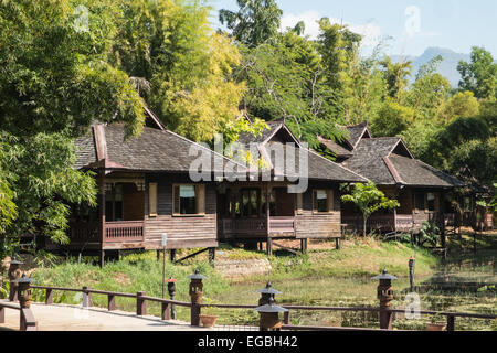 Inle Resort und Spa Hotel in Nyaungshwe Region. Luxus-Unterkunft am Ufer des Inle-See, Burma, Myanmar. Stockfoto