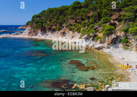 Cap de Planes Bucht. Palamos Stadt. Costa Brava, Gerona. Katalonien, Spanien, Europa Stockfoto