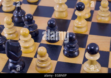 Schach Stücke Closeup, Spiel auf Stockfoto