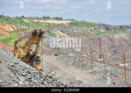 Blick auf die Eisenerz Tagebau Website Stockfoto