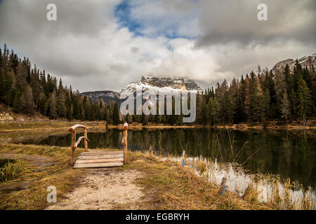Misurina See der "Tre Cime di Lavaredo", Italien Stockfoto