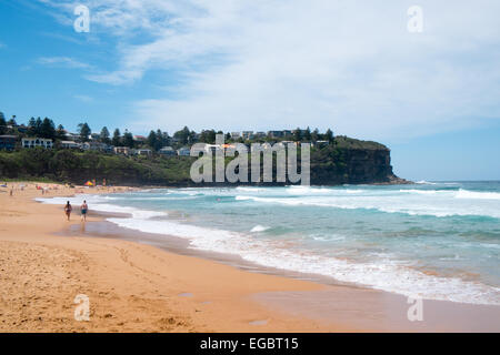 Ansicht von Bilgola Beach, einem beliebten Strand und einer der berühmten Sydneys Nordstrände, new South Wales, Australien Stockfoto