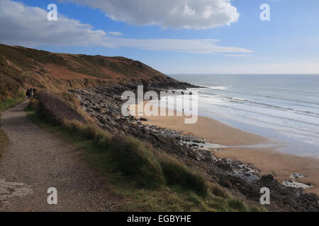 Wales Coast Path zwischen Langland und Caswell Bucht Stockfoto