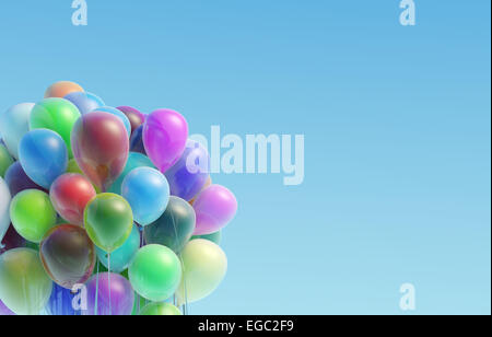 Hintergrund, Postkarten von bunten Luftballons Stockfoto