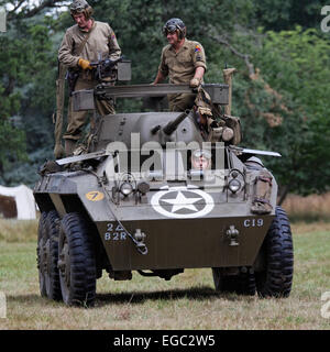 Ford gepanzerten Auto M8 Greyhound. Turm montiert 50 Kaliber Maschinengewehr Stockfoto