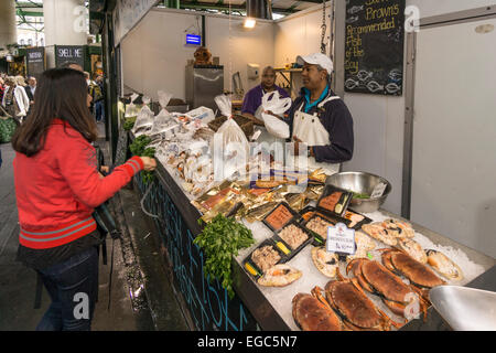 Bezirk Markt, frischer Fisch, Gourmet-Essen, London Vereinigtes Königreich, Stockfoto
