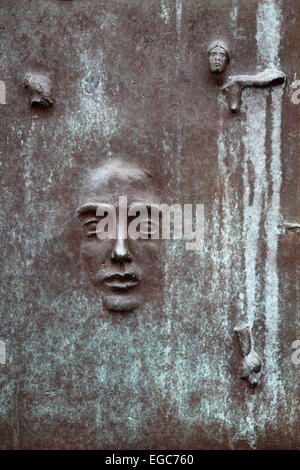 Taktile Braille Reliefs für sehbehinderte Besucher der Franklin Delano Roosevelt Memorial in Washington D.C. Stockfoto