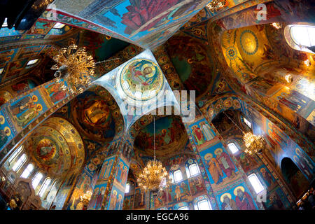 Kirche des Retters auf Blut. Innenräume. Stockfoto