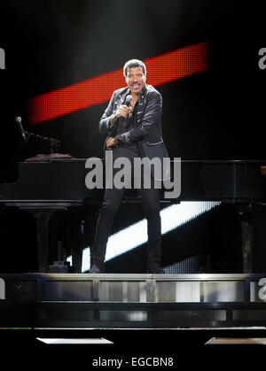 Stockholm, Schweden am 22. Februar 2015. Amerikanischer Sänger Lionel Richie bei Ericsson Globe auf alle Hits, All Night Long World Tour 2015 durchführen.  Bildnachweis: Aija Lehtonen/Alamy Live-Nachrichten Stockfoto