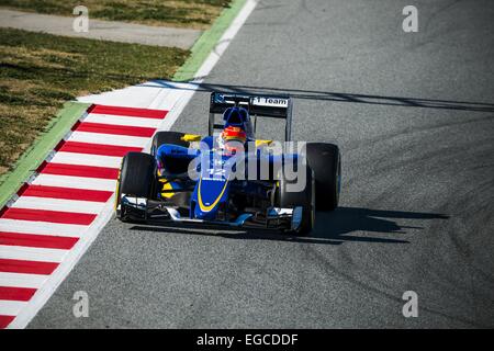 Barcelona, Katalonien, Spanien. 22. Februar 2015. FELIPE NASR (BRA) treibt eine Sauber tagsüber 04 von Formel1 Vorsaisontests am Circuit de Barcelona-Catalunya-Credit: Matthias Oesterle/ZUMA Wire/ZUMAPRESS.com/Alamy Live News Stockfoto