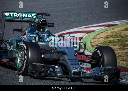 Barcelona, Katalonien, Spanien. 22. Februar 2015. NICO ROSBERG (GER) fährt einen Mercedes tagsüber 04 von Formel1 Vorsaisontests am Circuit de Barcelona-Catalunya-Credit: Matthias Oesterle/ZUMA Wire/ZUMAPRESS.com/Alamy Live News Stockfoto