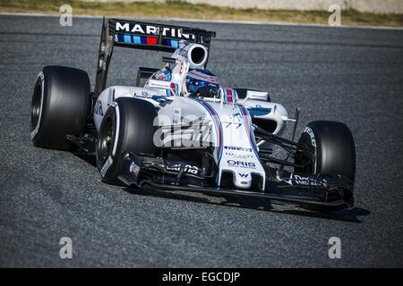 Barcelona, Katalonien, Spanien. 22. Februar 2015. VALTTERI BOTTAS (FIN) treibt eine Williams tagsüber 04 von Formel1 Vorsaisontests am Circuit de Barcelona-Catalunya-Credit: Matthias Oesterle/ZUMA Wire/ZUMAPRESS.com/Alamy Live News Stockfoto