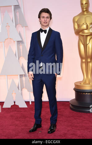 Hollywood, Kalifornien, USA. 22. Februar 2015. Schauspieler ANSEL ELGORT besucht die 87. Oscar-Verleihung in Hollywood & Highland Center in Hollywood. Bildnachweis: Lisa O'Connor/ZUMA Wire/ZUMAPRESS.com/Alamy Live-Nachrichten Stockfoto