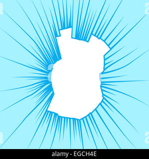 Radiale Risse auf Glasscherben. Vektor-illustration Stockfoto
