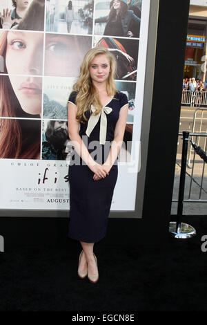 Los Angeles-Premiere von "Wenn ich bleibe" statt in TCL Chinese Theatre - Ankünfte Featuring: Sierra McCormick wo: Los Angeles, California, Vereinigte Staaten von Amerika bei: 21. August 2014 Stockfoto