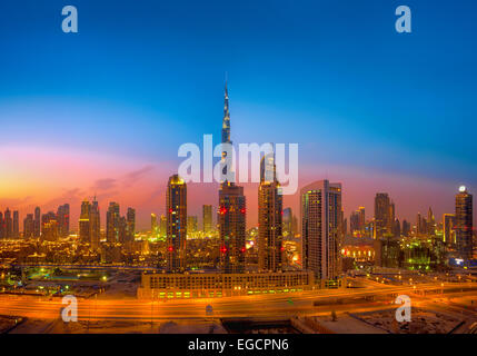 Skyline von Dubai Stockfoto