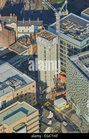 Luftaufnahme des Aufbaus in Sheffield Stadtzentrum Stockfoto