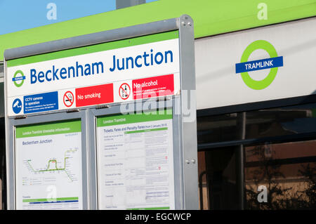 Beckenham Junction Tramlink-Bahnhof. Stockfoto