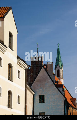 Straßen und Häuser in der Altstadt von Riga Stockfoto