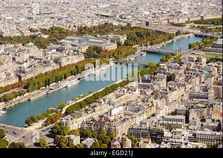 Luftaufnahme von Paris vom Eiffelturm. Frankreich Stockfoto