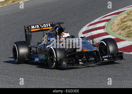 Motorsport: FIA Formel 1 Weltmeisterschaft 2015 in Barcelona, #27 Nico Hülkenberg (GER, Sahara Force India F1 Team), testen Stockfoto