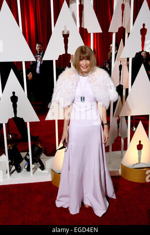 Chefredakteur der Zeitschrift Vogue, Anna Wintour, der 87. Academy Awards, Oscar, im Dolby Theatre in Los Angeles, USA, besucht am 22. Februar 2015. Foto: Hubert Boesl/Dpa - NO WIRE SERVICE - © Dpa picture-Alliance/Alamy Live News Bildnachweis: Dpa picture-Alliance/Alamy Live News Stockfoto