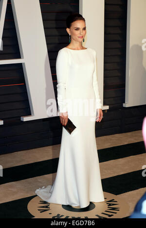 Los Angeles, Kalifornien, USA. 22. Februar 2015. Actess Natalie Portman besucht der Vanity Fair Oscar Party im Wallis Annenberg Center für darstellende Künste in Beverly Hills, Los Angeles, USA, am 22. Februar 2015. © Dpa picture-Alliance/Alamy Live News Bildnachweis: Dpa picture-Alliance/Alamy Live News Stockfoto