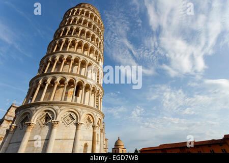 Dom, Kathedrale und Campanile, der Glockenturm Torre Pendente, schiefen Turm, Piazza dei Miracoli, Platz der Wunder, Piazza del Duomo, Cathedral Square, UNESCO-Weltkulturerbe, Pisa, Toskana, Italien, Europa Stockfoto