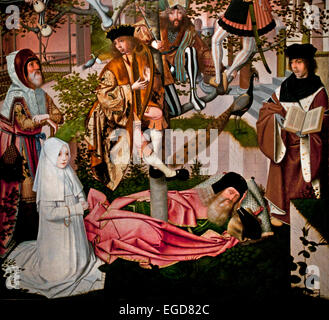 Der Baum von Jesse Kreis des niederländischen Malers Geertgen tot Sint Jans 1460 nach 1490 Leiden Niederlande (Stammbaum Christi) Detail Stockfoto