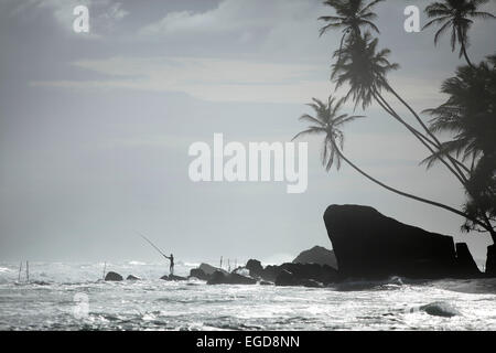 Strand von Unawatuna, Galle District, südliche Provinz, Sri Lanka Stockfoto
