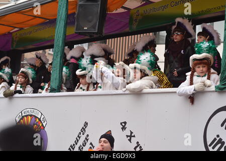 300. Geburtstag der Stadt Karlsruhe, jährlichen Karneval und Fasching-Parade, Stockfoto