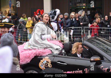 300. Geburtstag der Stadt Karlsruhe, jährlichen Karneval und Fasching-Parade, Stockfoto