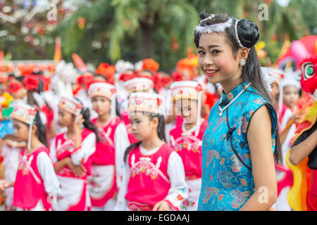 Thais feiern Chinese New Year in Hua Hin. Stockfoto