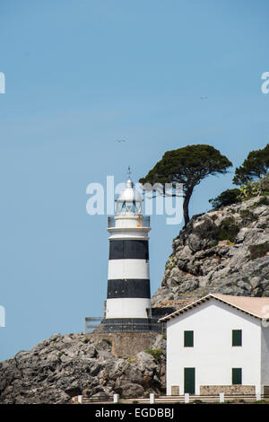 Leuchtturm von Port de Soller, Mallorca, Spanien Stockfoto